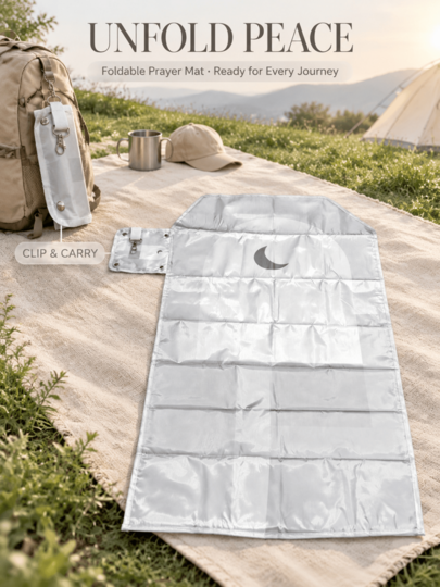 Manta de picnic portátil impermeable / Manta de oración con diseño de almacenamiento con hebilla, manta de oración portátil plegable, adecuada para viajes al aire libre / culto en el trayecto