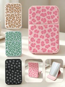 Cermin Rias Lipat Mini Portabel Edisi Terbatas Natal Baru, Pink/Hijau/Putih/Hitam - Dengan Desain Penyangga, Dihiasi dengan Motif Leopard; Cocok untuk Perjalanan dan Penggunaan Sehari-hari; Cermin Rias Lipat Meja Persegi Panjang Gaya Minimalis, Perlengkapan Penting untuk Kembali ke Sekolah, Musim Kembali ke Sekolah, Hadiah untuk Teman, Keluarga, dan Guru - MultiWarna - View 7
