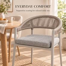 Premium 50x50 Cm Seat Cushion – Modern Soft-Textured Pad For Chairs, Sofas, And Benches – Non-Slip Bottom Indoor Floor Pillow - Grey - View 2