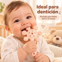 Silicone Baby Rattle Teether For 6-12 Months, Teething Toy With Rattle, Sensory Textures, Easy To Grip, , 1 Piece - Multicolor - View 4