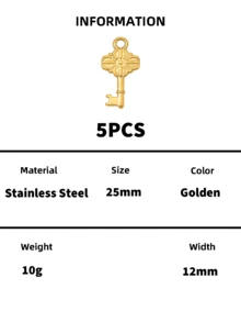 Stainless Steel Heart Padlock & Key Charms, Gold Tone Vintage Love Lock Key Pendants, DIY Jewelry Making Supplies For Bracelet Necklace Earring Craft - Lock - View 17