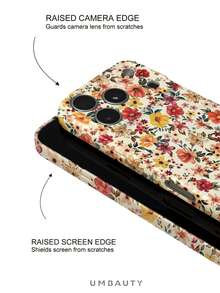 UMBAUTY 1pc Vintage Floral Pattern Design, Compatible With Phone 18 Pro Max, Fits Apple 18/17/16/15/14/13/12/11 Pro Max/Plus/Mini 17e, Full Coverage High-Definition Printed Soft Shell Phone Case, Screen/Lens Raised Protection, Unisex, Ideal Gift For Girlfriend On Halloween, Valentine's Day, Easter, Wedding Season And Birthday - Multicolor - View 4