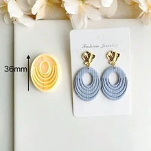 Autumn/Winter Asymmetrical Geometric Shape Polymer Clay Cutters, Suitable For Earring Making, Fan-Shaped Earring Clay Cutter, Flower-Shaped Clay Cutter, Polymer Clay Jewelry Pattern Making Set, Suitable For Beginners, DIY Earring, Necklace, Pendant, Brooch Cutting Tools - Multicolor - View 5