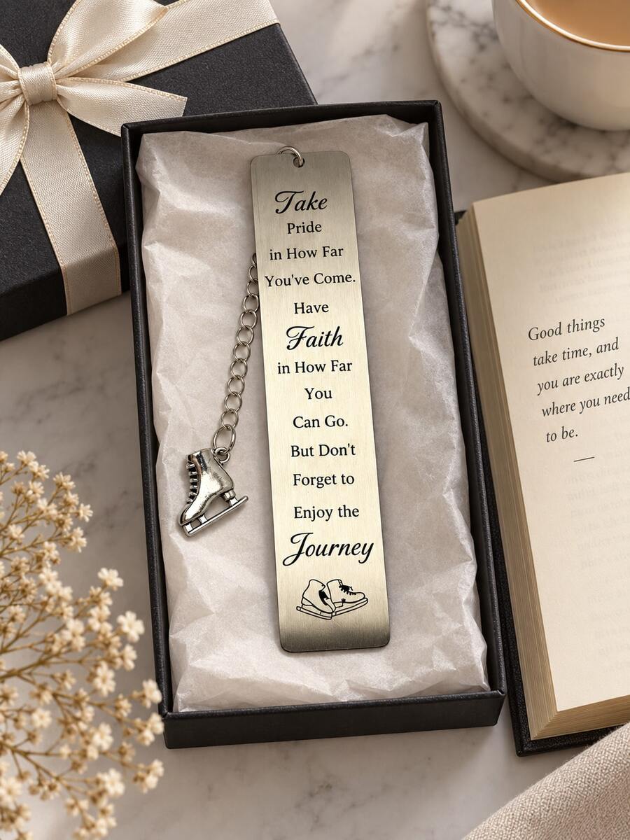Ice Skate Metal Bookmark Inspirational Quote Book Mark Charm Book Lovers Gift