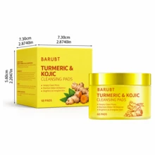 Turmeric & Kojic Acid Cleansing Pads 60pcs Deep Pore Cleansing Oil-Water Balance Brightening Revitalizing Convenient Daily Facial Cleansing Cotton - Turmeric - View 2