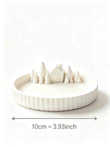 1pc Christmas Snowy Cabin Jewelry Storage Tray Tabletop Decor - Multicolor - View 7