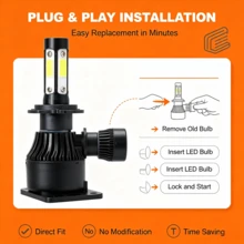 Heyword 2pcs/Pack New Car LED Headlights 4-Sided H4 H7 H11 9005 HB3 9006 HB4 H13 - 2pcs - View 5