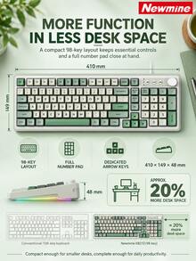 Newmine BK212 Wired Business Keyboard Full-Size Silent Keyboard USB Plug And Play Spill-Resistant Keyboard Universal Desktop Laptop Office Typing Keyboard Home Coding Keyboard Sky Blue, Cream Multi-Color - View 3