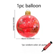 Extra Large Inflatable Christmas Ball Giant Red & Green Holiday Decoration Ball With Snowman, Reindeer, Gift Patterns PVC Material Outdoor/Indoor Party Decoration Ideal Choice For Event Planning - Multiple Styles - View 15
