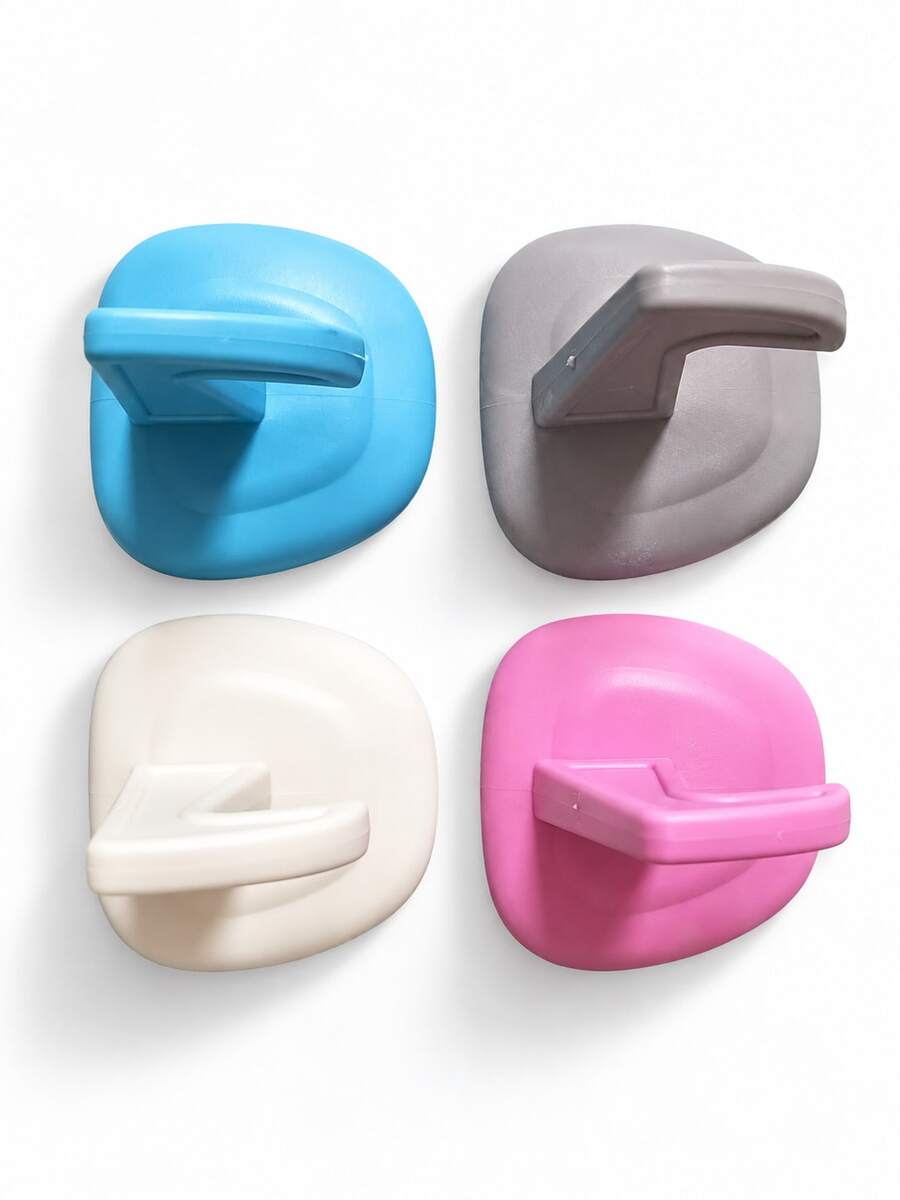 No-Drill Self-Adhesive Hooks, Strong Damage-Free Back Adhesive Pads, Plastic Adhesive Hooks For Bathroom, Kitchen And Home Storage - View 1