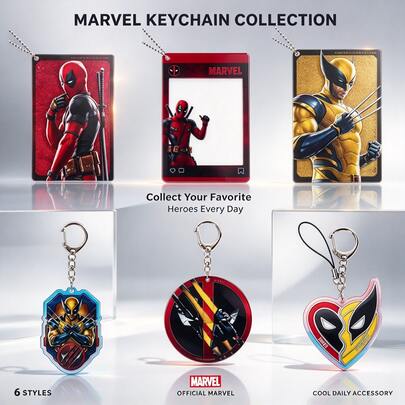 Mesuca 1 Set Marvel Deadpool & Wolverine Theme Hanging Decor Accessories, Multiple Designs Available, Smooth Acrylic Lightweight Portable Hanging Ornaments, Suitable For Suitcases, Backpacks
