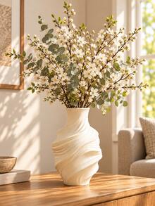 1pc Luxury Sculptural Vase, Streamlined Pleated Design, Fashion Decorative Vase, Suitable For Roses, Hydrangeas, Dried Flowers And Greenery, Modern Home Decor, Suitable For Living Room, Bedroom And Dining Table, Home Decor, Living Room Decor, Bedroom Decor - Multiple Styles - View 5