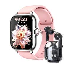 ZhiKexing Sports Smart Watch + Wireless Earbuds Combo Set, 1.83-Inch HD Display, Zinc Alloy Body, Supports Wireless Calling, Music Playback, Message Notifications, Smart Watch With Calculator, Alarm And Other Multifunction Sports Watch, Compatible With Android And IOS Systems, Fashionable And Modern Design, Ideal Gift For Men, Women, Couples Or Parents - View 9