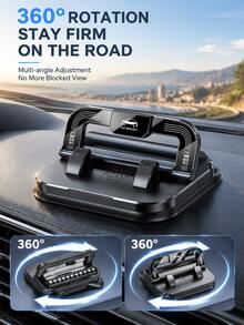 2-In-1 Car Phone Holder With Temporary Parking Number Plate, Dashboard Phone Mount, 360° Rotatable Navigation Bracket, Anti-Slip Car Phone Holder, Car Interior Accessory, Suitable For Daily Driving - A - View 10