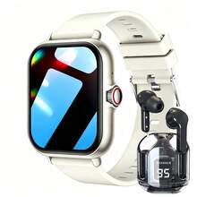 ZhiKexing Set Kombo Smartwatch Olahraga + Earbud Nirkabel, Layar HD 1,83 Inci, Mendukung Panggilan Nirkabel, Pemutaran Musik, Notifikasi Pesan, Fitur Kalkulator, Jam Alarm, dan Lainnya. Jam Tangan Olahraga Multifungsi, Kompatibel dengan Sistem Android dan iOS, Desain Modis dan Modern, Hadiah Ideal untuk Pria, Wanita, Pasangan, atau Orang Tua. - View 9