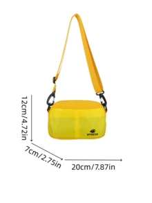 1pc Boys Girls Colorblock Nylon Zipper Closure Casual Crossbody Bag Suitable For All Seasons Daily Use - A - View 3
