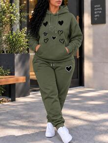 Women Two-Piece Outfits - Army Green - View 1