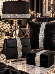 شريط معدني براق، 5 ياردات، 5/8" 3/4" 1" بوصة، شريط عيد الميلاد اللامع، مناسب لتغليف الهدايا، الأقواس، الأكاليل، ديكور شجرة عيد الميلاد والحرف اليدوية (فضي أسود) - متعدد الألوان - مشاهدة 3