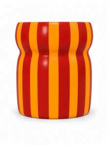 1pc Colorful Striped Vase, Glossy Wide Mouth Christmas Tabletop Decor Ornament - Multicolor - View 12