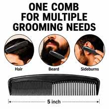 6pcs Pocket Comb Set, Beard And Mustache Comb, Unisex, Fine-Tooth Styling Comb, Suitable For Travel, Handbag, Wallet, Barber, Sideburns, Beard And Daily Grooming - Black - View 5