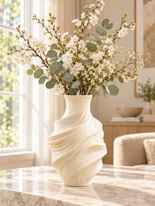 1pc Luxury Sculptural Vase, Streamlined Pleated Design, Fashion Decorative Vase, Suitable For Roses, Hydrangeas, Dried Flowers And Greenery, Modern Home Decor, Suitable For Living Room, Bedroom And Dining Table, Home Decor, Living Room Decor, Bedroom Decor - Multiple Styles - View 9