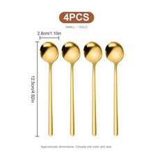 4pcs Stainless Steel Dessert Spoons, Compact Long Handle Round Head Design, 3 Sizes Available, Can Stir Coffee Milk Tea, Scoop Pudding Jelly Yogurt, Elegant Tableware For Afternoon Tea - View 17