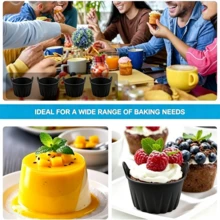 Silicone Air Fryer Baking Cups With Handles, Reusable Non-Stick Muffin Molds, Stackable Ramekins For Cupcake, Egg & Custard, Great For Home Kitchen & Family Dessert Making - View 12