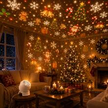 LED Dynamic Rotating Christmas Projector, Christmas Night Light Projector - Santa Claus, Reindeer, Bell, Christmas Tree, USB Powered Projector Cabinet Light, Holiday Decoration, Suitable For Bedroom, Living Room, Yard, Garden Christmas Lighting Decoration - Christmas Projector Light - View 3