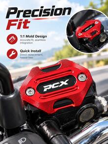 CNC Aluminum Alloy Brake Fluid Reservoir Cap For PCX125 PCX160, Motorcycle Front Brake Master Cylinder Cover, Anodized Alloy Handlebar Decorative Protective Cover, Scooter Racing Style Modification Accessory, Motorcycle Upgrade Part, High-End Styling Cover Kit - A - View 7