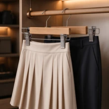 1/5pcs Wooden Pants Hanger Clips For Skirts, Home Wardrobe No-Mark, Hotel Clothing Store Hanger Pants Rack Wooden Clips, Wooden Clothes Rack Pants Hanger Solid Wood Hanger, Solid Wood No-Mark Movable Clip Pants Rack, Adult Pants Clips Skirt Rack Skirt Clips Clothing Store Storage Organizer Clips - View 4