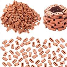 50/100/150pcs Mini Red Clay Wall Brick Model, 1:16 Scale Miniature Bricks, Suitable For DIY Garden Decoration, Fairy Garden Micro Landscape, Patio And Outdoor Craft Accessories - A - View 1