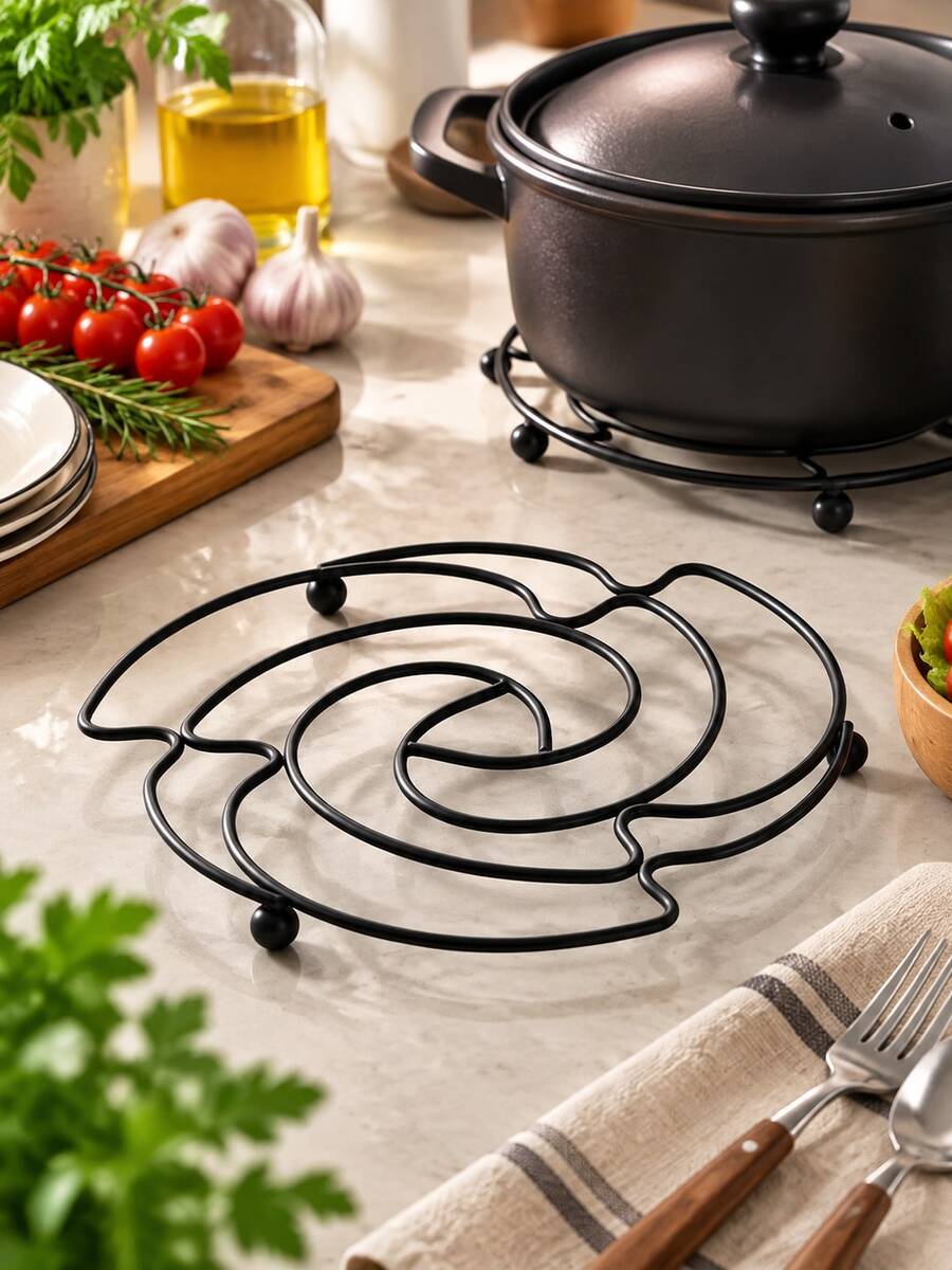 Hollow Rose Design Fashionable Desktop Protector Pad, Non-Slip And Heat-Resistant, Can Be Used As Coaster And Placemat, Heat-Resistant Insulation Pad, Suitable For Hot Dishes And Kitchen Utensils, Modern Home Restaurant Decor Accessory