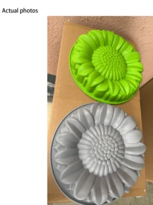 Sunflower Stepping Stone Mold, Reusable Concrete Mould. Craft Beautiful Flower-Shaped Stepping Slabs For Your Garden Path. Flexible And Easy To Demold, Great For DIY Concrete Craft Projects. Perfect For Backyard, Lawn And Courtyard Landscaping - Multicolor - View 8