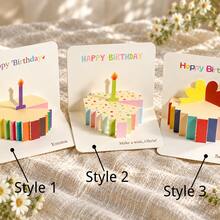 1pc Customized Name 3D Pop-Up Birthday Card, Creative Cake Pop-Up Greeting Card, Colorful Birthday Blessing Card, Exquisite Handmade Folding Card, Suitable As Birthday Gift Card, Birthday Wishes For Friends, Couples, Family, Party Decoration, Commemorative Gift - Multicolor - View 5