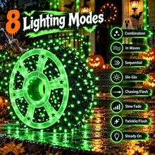 Green USB LED String Lights, Halloween Reel Fairy Lights, Spooky Green Decorative Lights For Haunted House, Porch, Window, Yard, Garden, Halloween Party And Christmas Tree Decor - Green - View 4