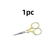 1pc Stainless Steel Embossed Beauty Eyebrow Scissors - Gold - View 11