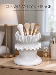 Christmas Nordic Style 3D Printed Transparent Pen Holder And Makeup Brush Storage Box - Portable Multi-Functional Desktop Organizer, Can Store Cosmetics, Perfect For Home Desktop Decor, Study Storage, Also An Excellent Birthday Gift For Women And Teenagers, Suitable For Bedroom, Office Or Travel Daily Use - Multicolor - View 9