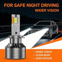 Heyword 2 buah Lampu Depan dan Lampu Kabut LED Ultra Terang, Cahaya Putih 6500K, Struktur Aluminium, Lampu Depan Turbo Tabung Tembaga Ganda, Cocok untuk Berbagai Model Mobil, Tahan Lama dan Kokoh, Tidak Membutuhkan Baterai - 2 buah - View 3
