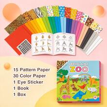 Creative DIY Animal Origami Craft Kit, Includes Instruction Manual, Assorted Origami Paper And Eye Stickers, Perfect Gift For Art Activities - Multicolor - View 2