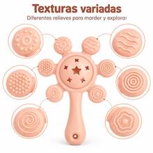 Silicone Baby Rattle Teether For 6-12 Months, Teething Toy With Rattle, Sensory Textures, Easy To Grip, , 1 Piece - Multicolor - View 6