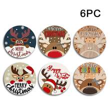 6/420pcs, Coasters, Christmas Reindeer Print Coasters, Polyester Fiber Non-Slip Coasters, Suitable For Holiday Table Setting, Coffee Bar, Office, Study, With Soft Rubber Non-Slip Backing Design, Party Table Coasters, Holiday Decoration Supplies, Home Small Gifts - XYBD37 - View 11