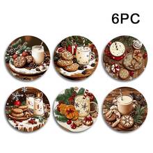 6/420pcs, Coasters, Christmas Theme Absorbent Coasters With Non-Slip Rubber Backing, American Vintage Gingerbread Snowflake Pattern, Suitable For Holiday Table Setting, Coffee Bar, Office, Study, Exquisite And Beautiful To Enhance Space Atmosphere, With Soft Rubber Non-Slip Backing Design, Party Table Coasters, Holiday Decoration Items, Home Small Gifts - XYBD60 - View 11