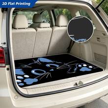 1pc Halloween Black Cat Print Car Trunk Mat, Car Interior Protection Liner, Dust-Proof Durable, Easy To Clean, Fashionable Pattern Design, Perfect For Daily Travel And Family Road Trips - A - View 2