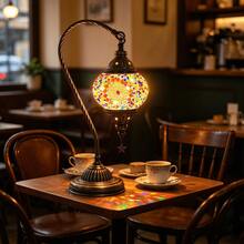 Turkish Romantic Vintage Table Lamp, 3‑Level Brightness Adjustment, Perfect Gift For Halloween Valentine's Day Birthday, Bedside Lamp For Bedroom Living Room Study Cafe Restaurant Bar Party Decor, Home Retro Decor(LED Bulb Included) - View 8