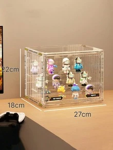 Figure Display Stand Waterproof Clear Display Case Removable Acrylic Storage Organizers Box For Action Figure For Collectibles Home Accessories Apartment Essential Office Hotel Desktop Decoration Back To School Use Holiday Essentials - Multicolor - View 13