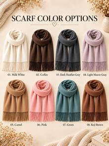 1pc Customized Name Scarf, Women's Customized Shawl, Shawl With Printed Name, Letter Combination Cashmere Scarf, Exquisite Scarf, Handwritten Text Scarf, Printed Cashmere Shawl, Customized Text, Personalized Gift, Soft And Comfortable Shawl, Oversized Scarf, Evening Dress Shawl And Scarf - Multicolor - View 6