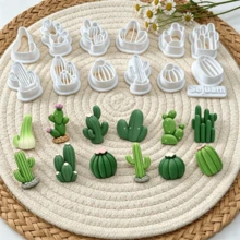13pcs Cactus Shape Clay Cutters, Succulent Embossing Molds, DIY Handmade Earring Pendant Jewelry Craft Supplies - 13pcs - View 8
