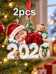 Custom Festive 2026 Number Ornament, Personalized Christmas Tree Decor, Customized Name Party Keepsake, Customizable Holiday Gift, Christmas Ornament - Multicolor - View 8