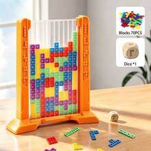 1pc Vertical Puzzle Game, 3D Logic Block Brain Teaser Toy, Desktop Strategy Stacking Game, Interactive Tabletop Game For Teens, Brain Training & Logic Thinking Game - Multicolor - View 10