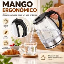 1.8L Transparent Glass Electric Kettle With Integrated Blue LED Light In The Base,  Heat-Resistant Glass, Fast Heating, Modern Design, Multifunctional Kettle For Preparing Hot Water, Tea, And Coffee, Ideal For Home Use. - View 2